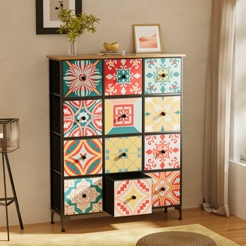 Bungalow Rose Miguelantonio Dresser for Bedroom 12 Drawer Dressers